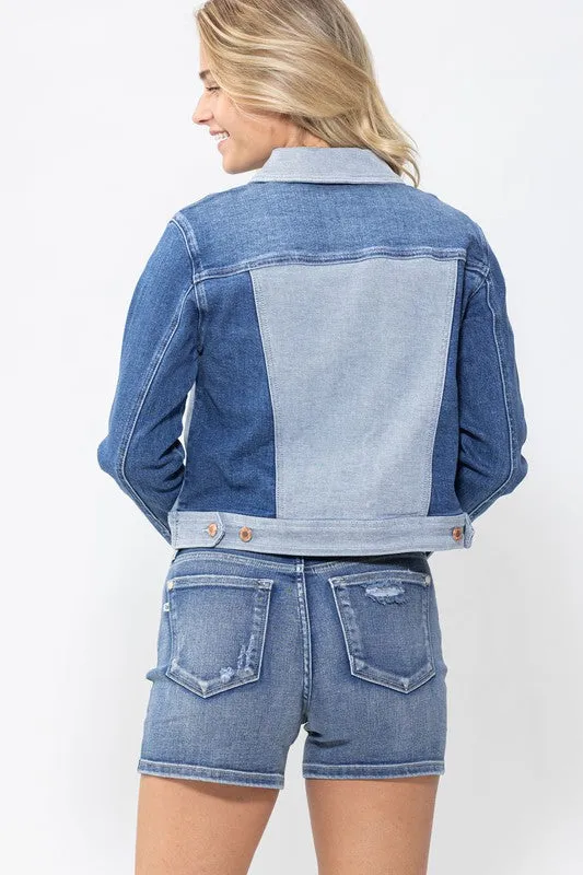 Color Block Denim Jacket