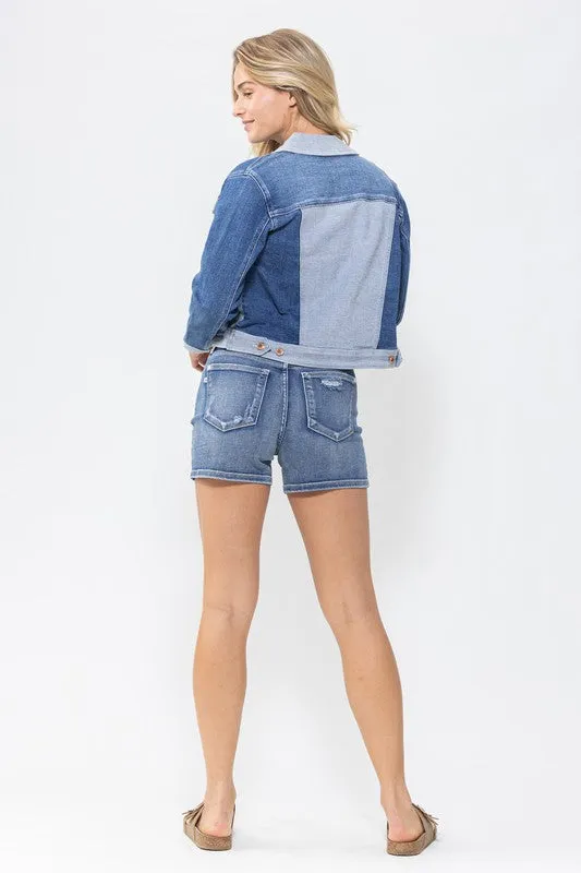 Color Block Denim Jacket