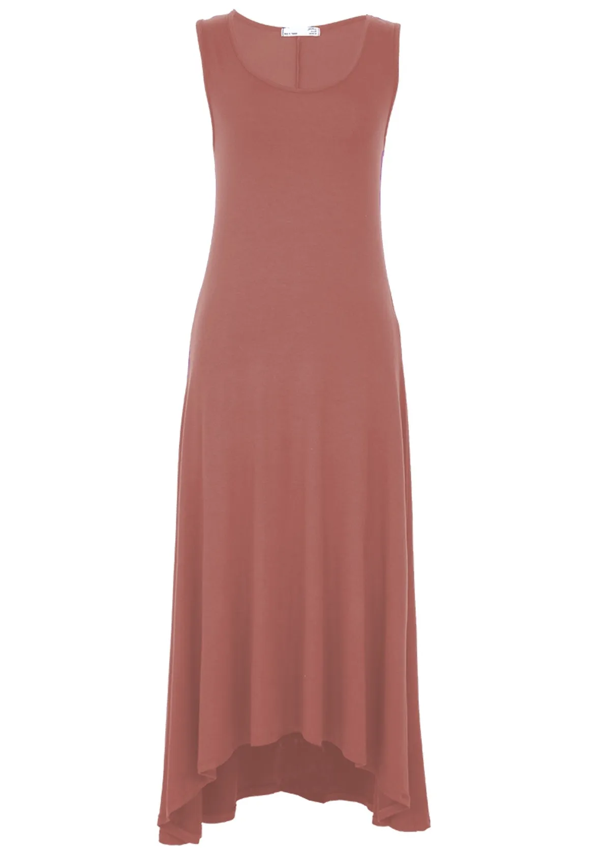 Concave Hem Dress Dusty Rose