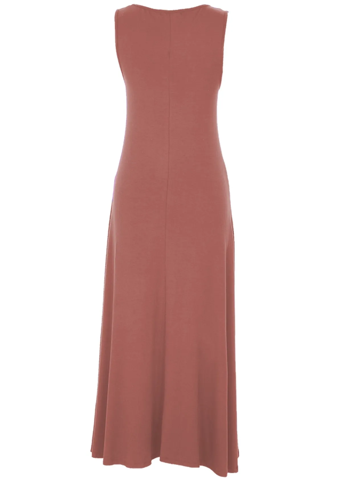 Concave Hem Dress Dusty Rose