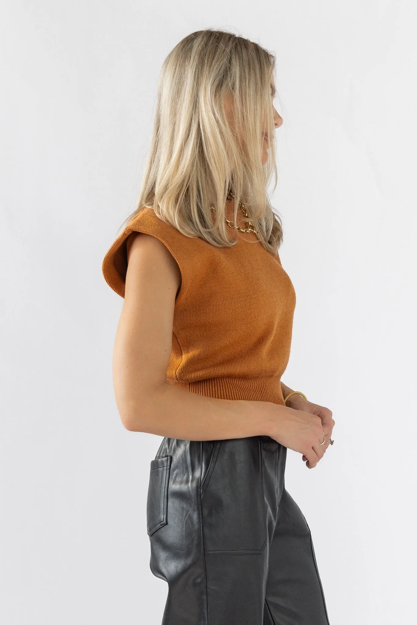 Cozy Commute Camel Crop Sweater - Final Sale