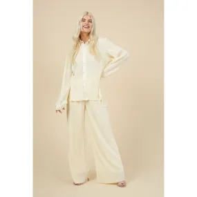 Cream Pleated Co-ord