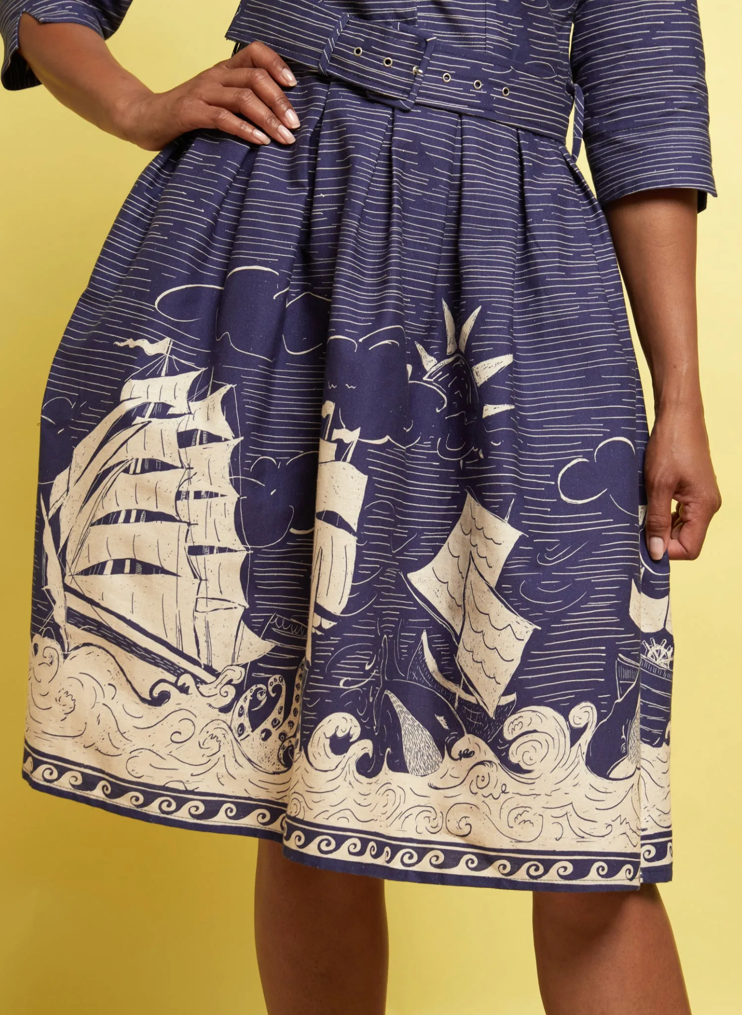 Cynthia Dress - Navy Shipwreck