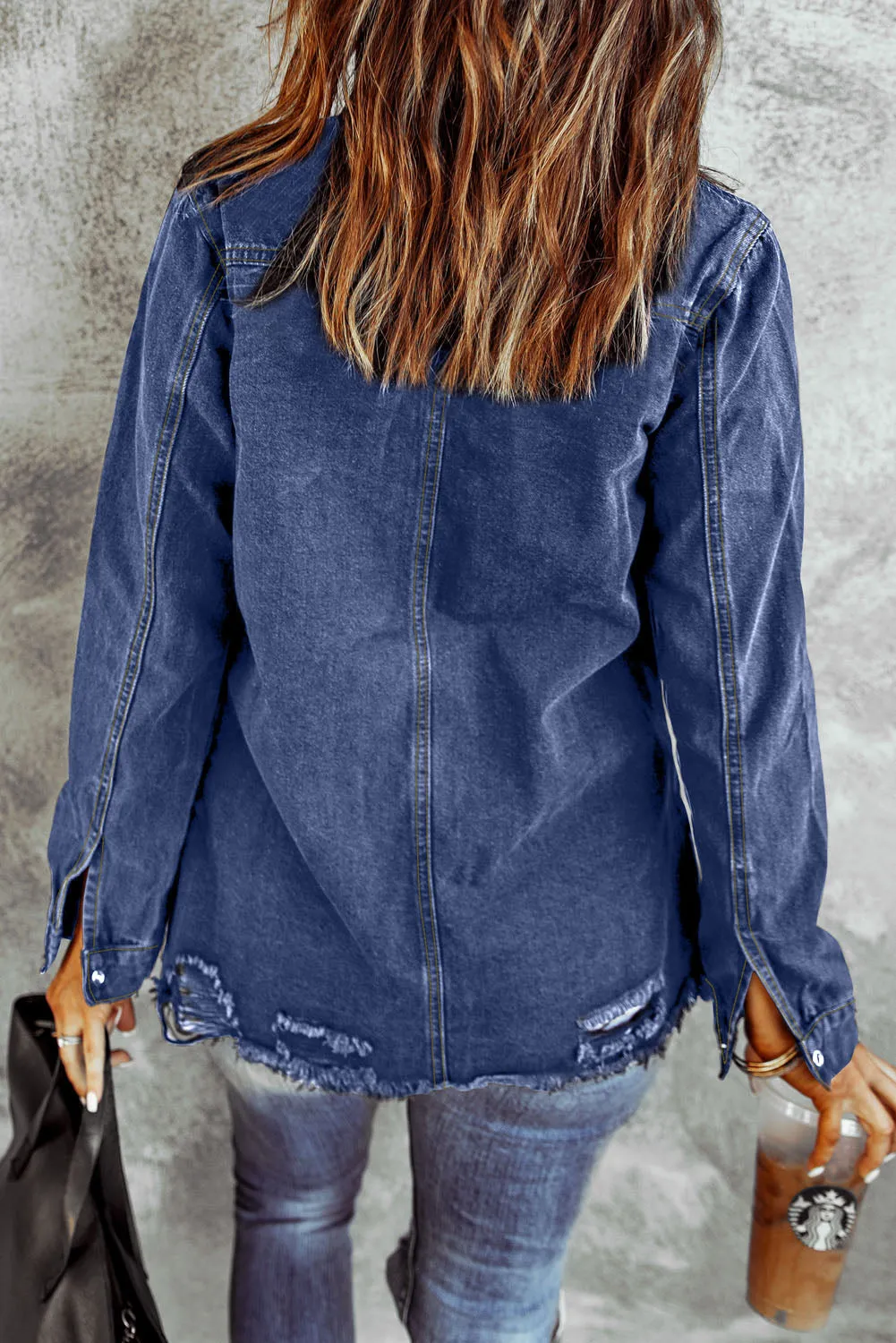 Dark Blue Denim Jacket Shacket