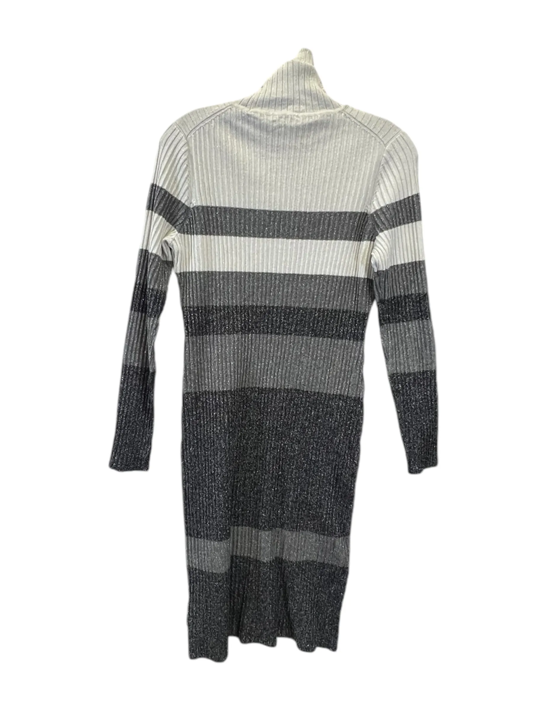 Dress Sweater By Calvin Klein In Grey & Silver, Size: M