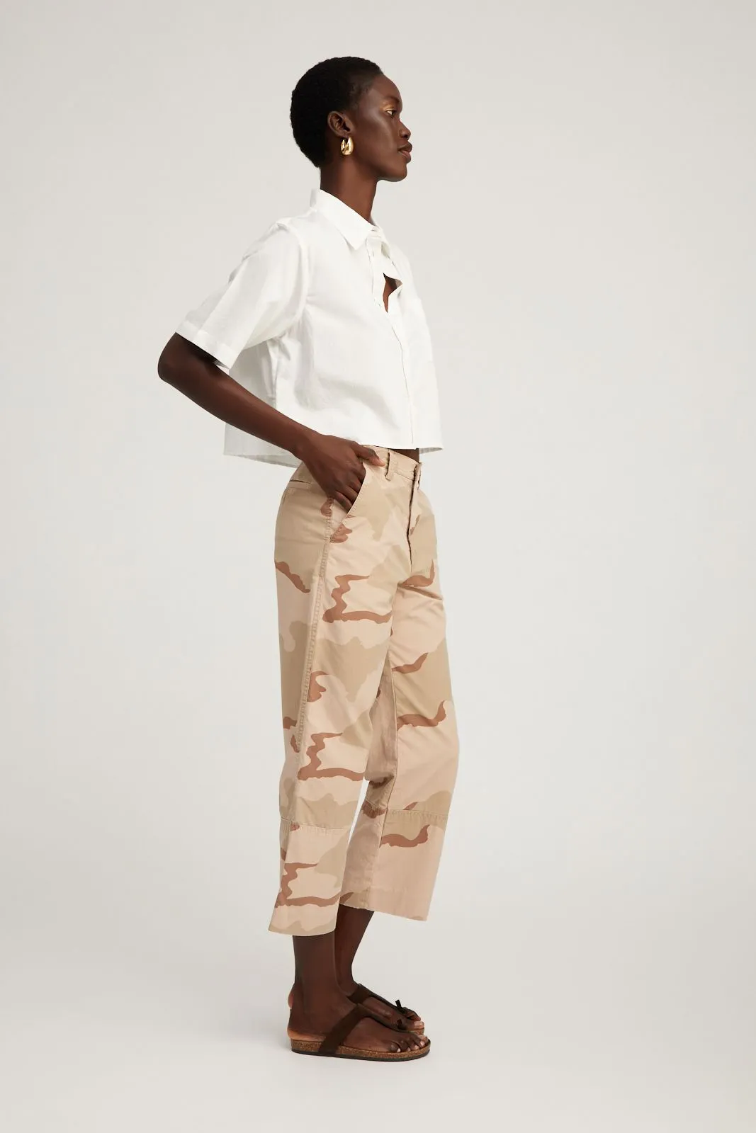 Dusty Pink Camouflage Slash Pocket Trousers