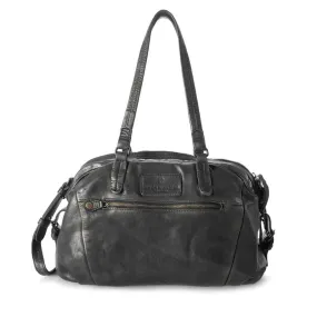 Ear Candy Leather Bag in Black Metallic