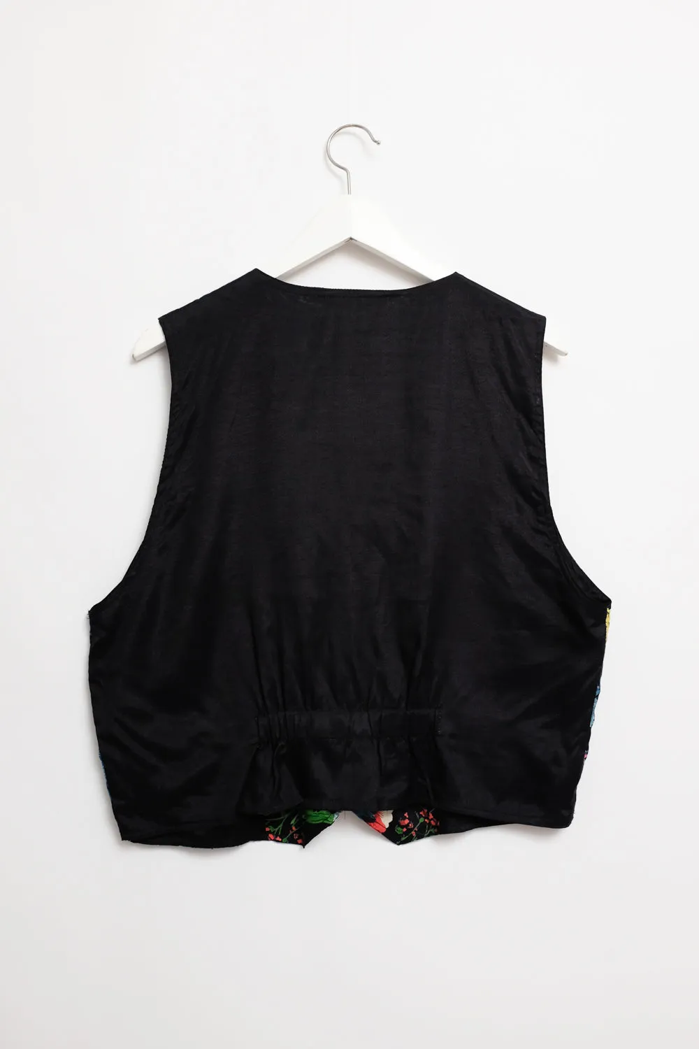 FLORAL BLACK SUIT VINTAGE VEST