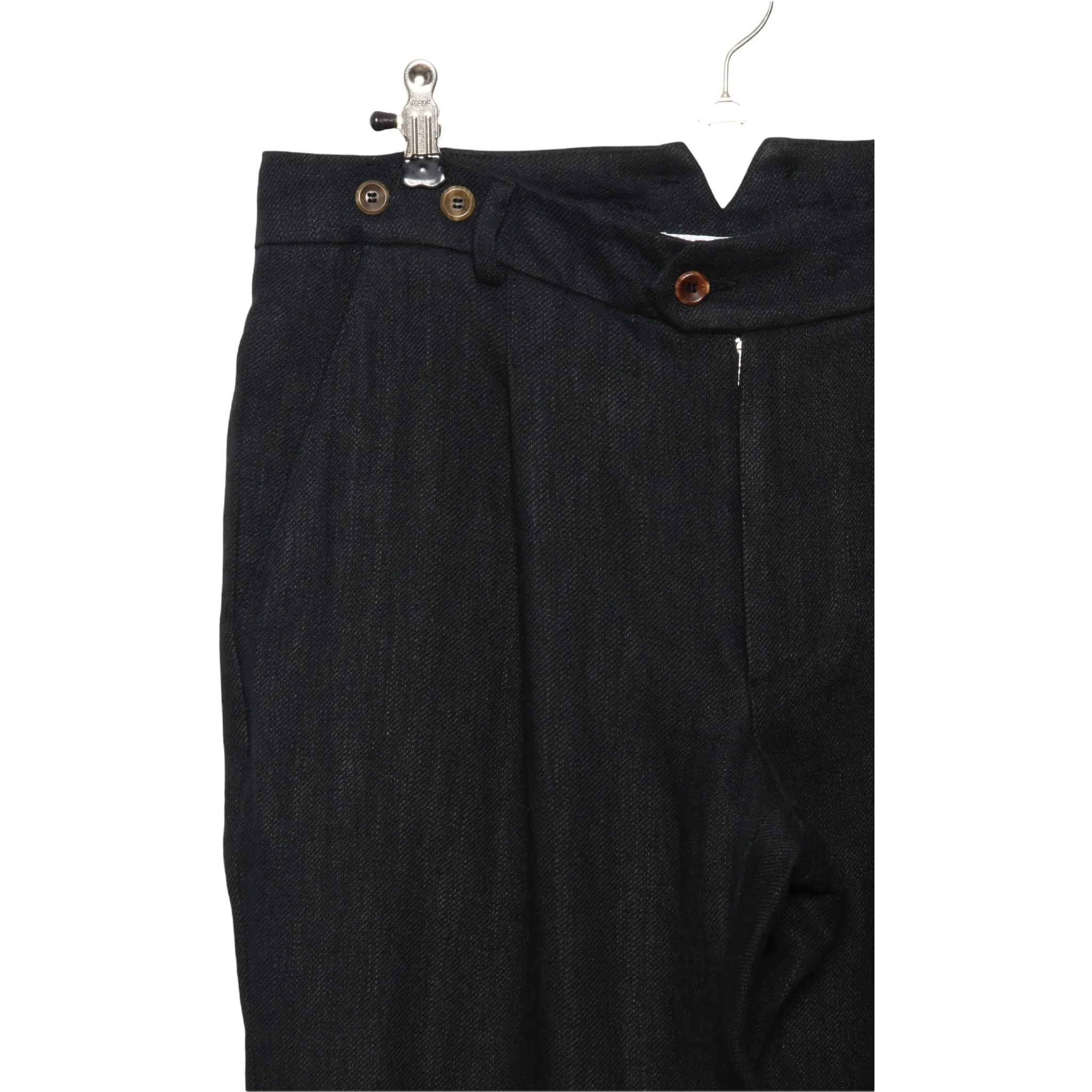 Frank Leder Washed Linen Trouser black