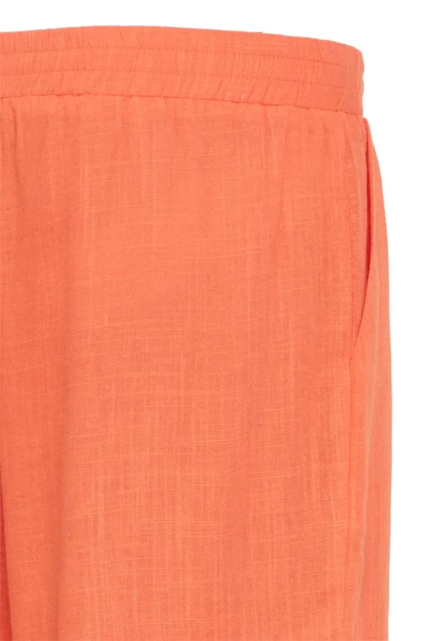 Fransa Linen Blend Shorts Coral