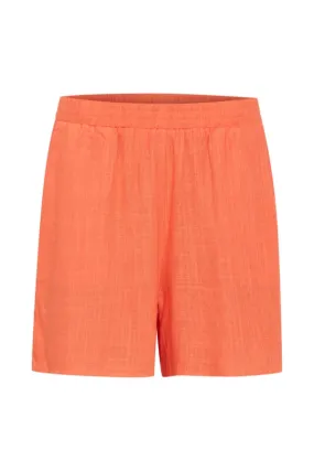 Fransa Linen Blend Shorts Coral