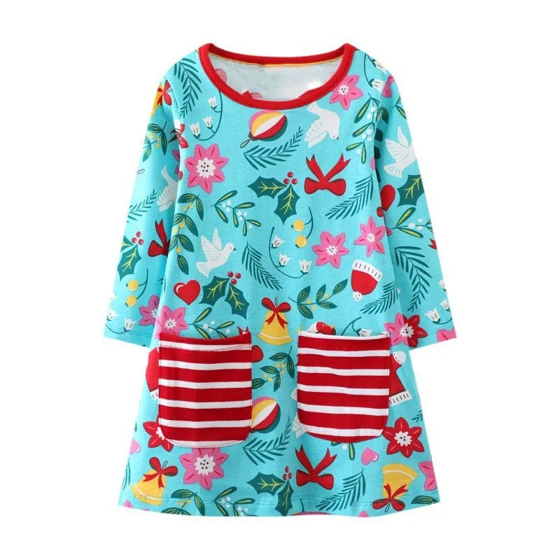 Full Sleeve Floral Girls Dress Toddler