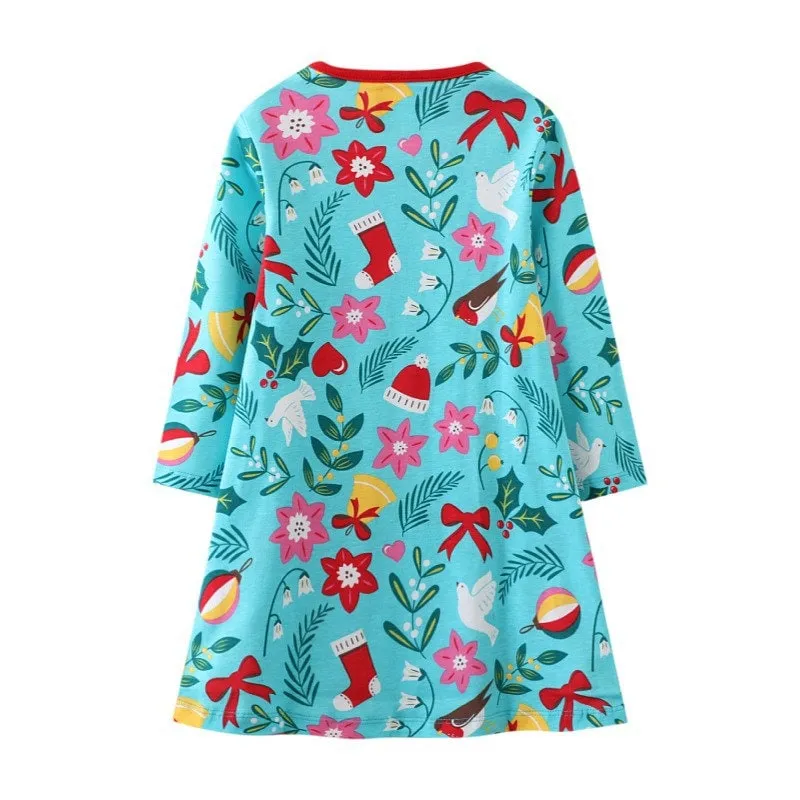 Full Sleeve Floral Girls Dress Toddler