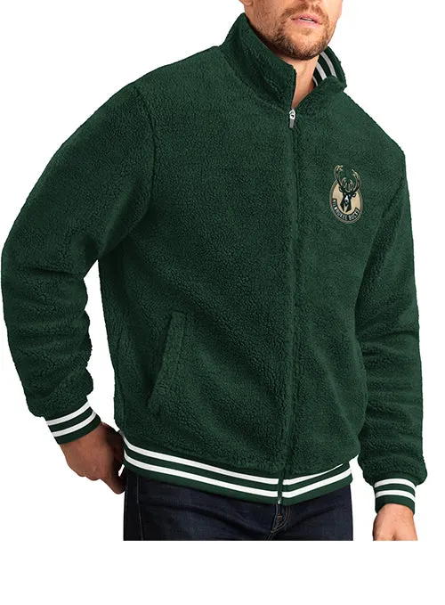 G-III Full-Zip Sherpa Breaking Ball Green Milwaukee Bucks Jacket