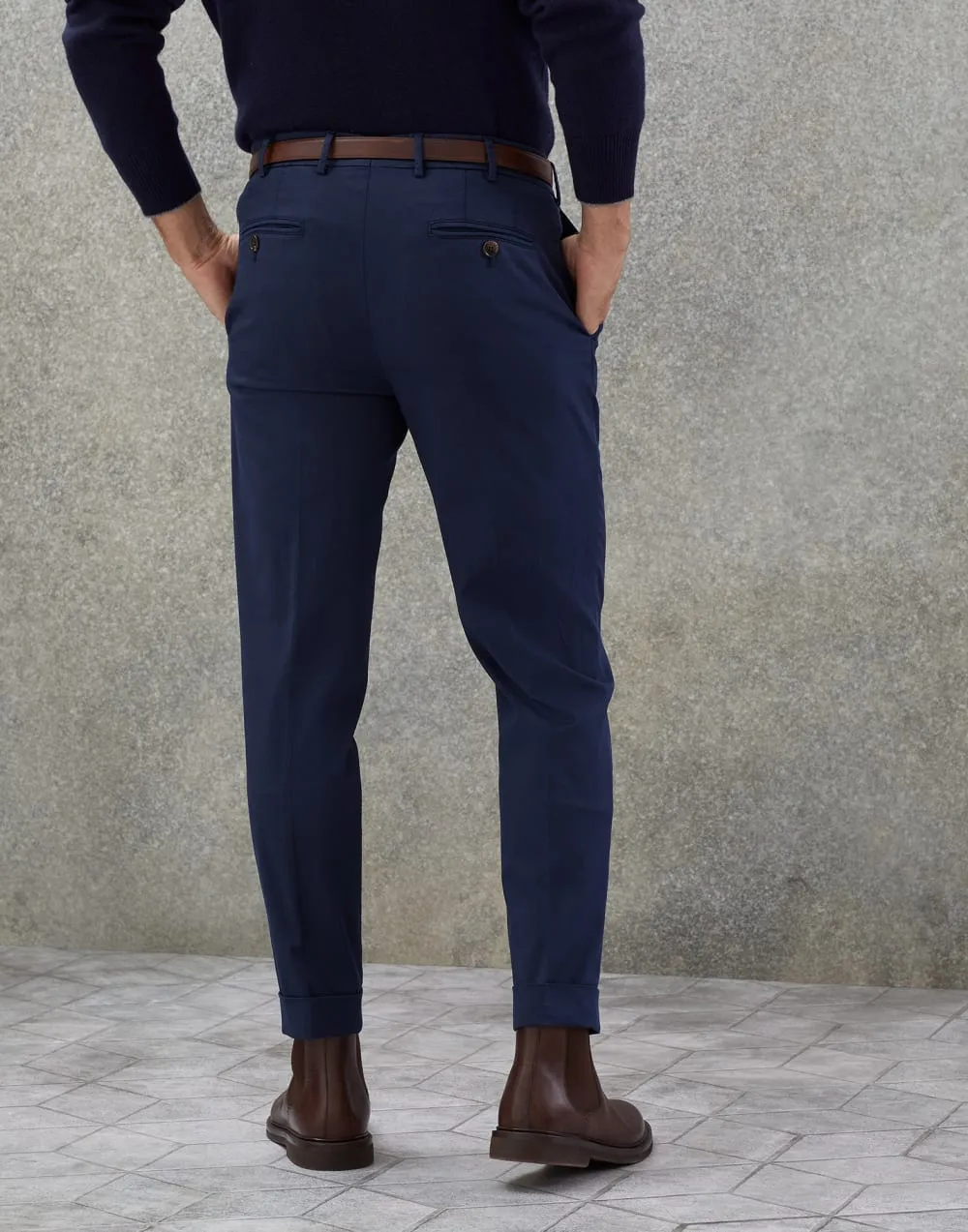 Gabardine Chino Trousers | Navy