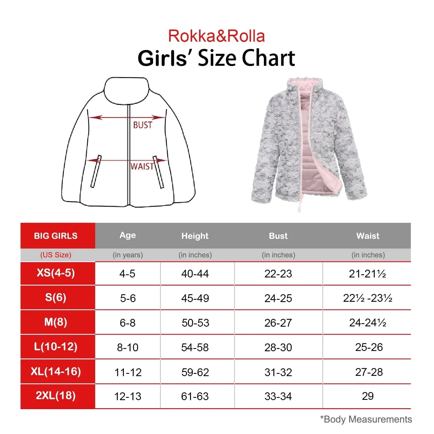 Girls' Reversible Sherpa Fleece Puffer Jacket