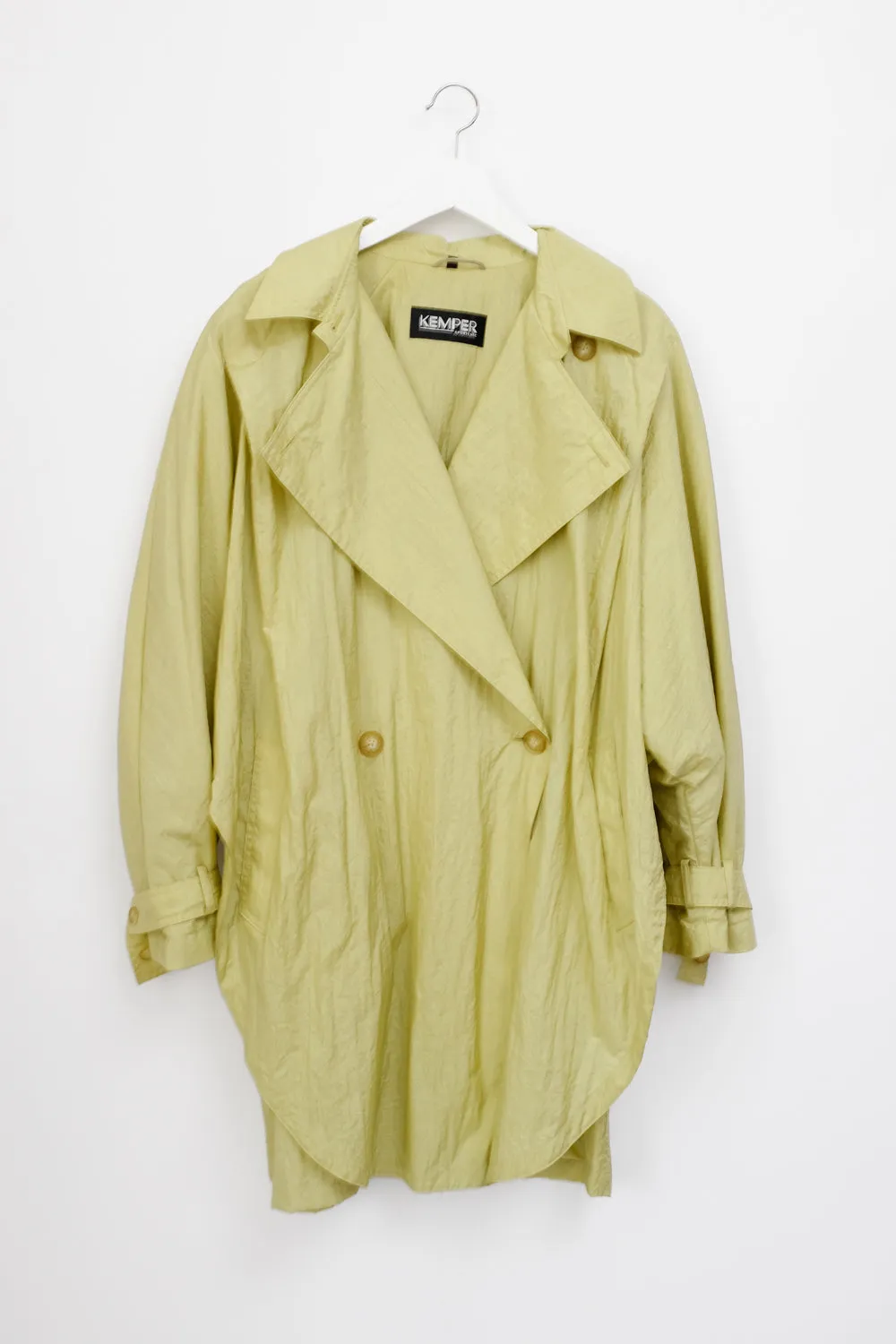 GREEN SUMMER CAPE TRENCH COAT