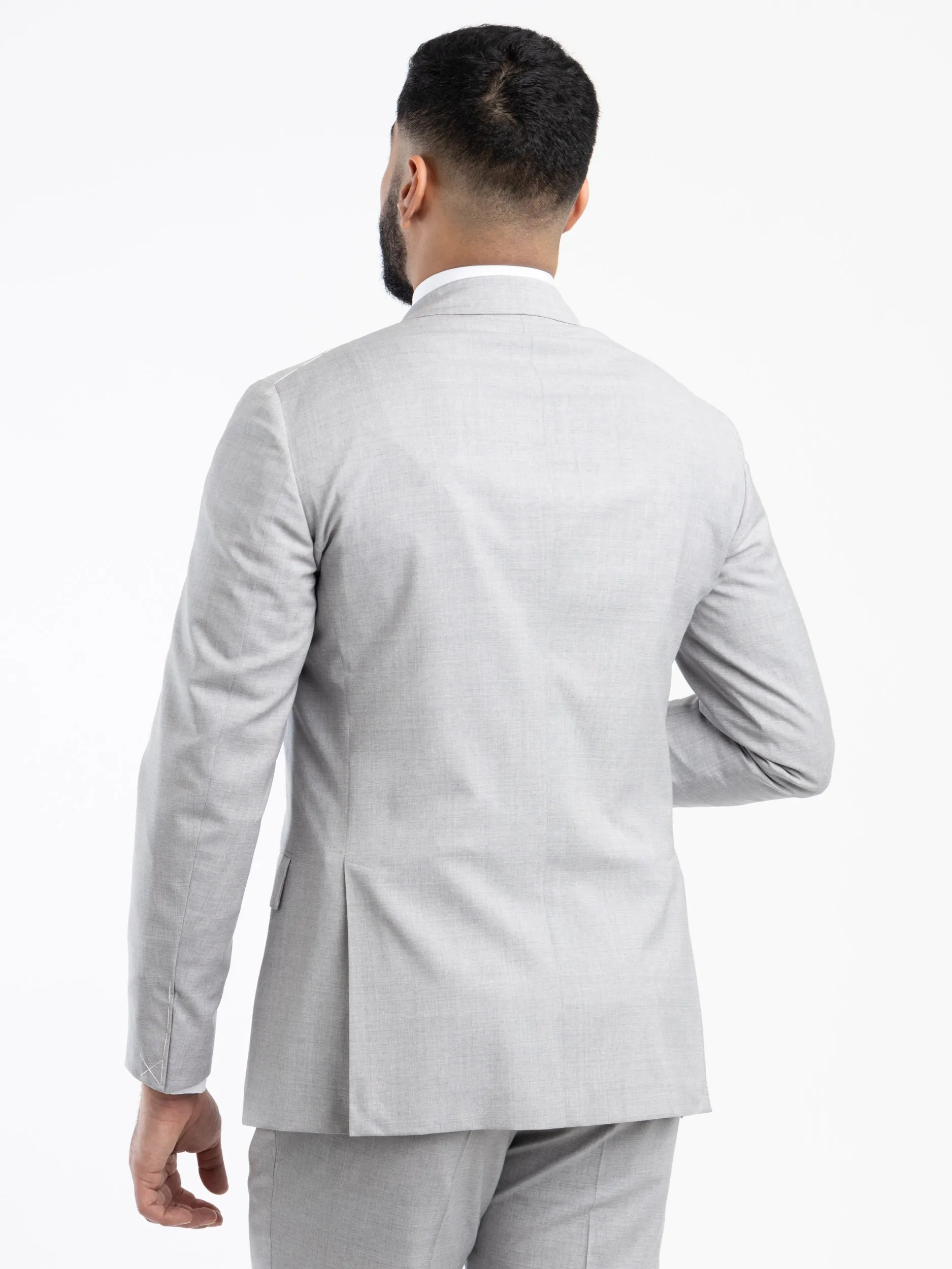 Grey Virgin Wool B-Line Suit