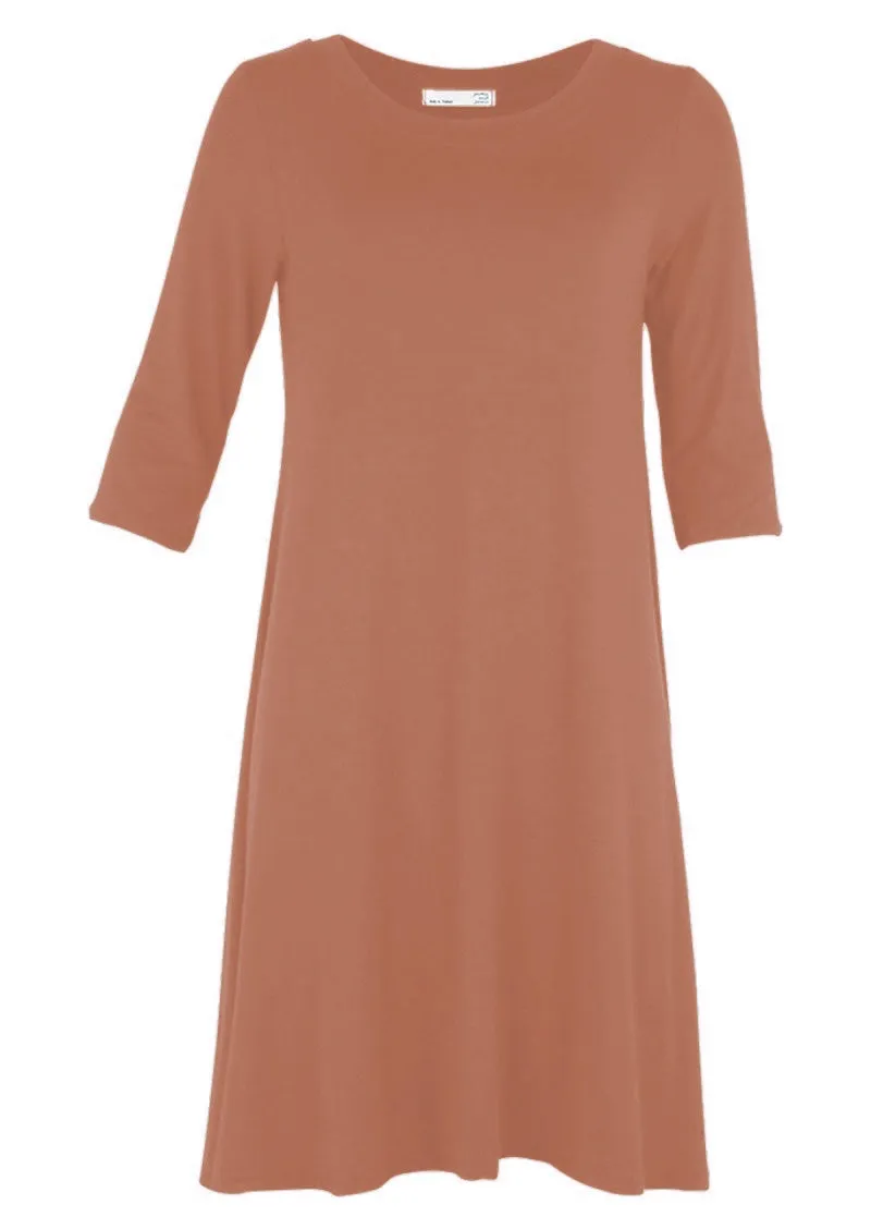 Half Sleeve Jersey Dress Dusty Rose