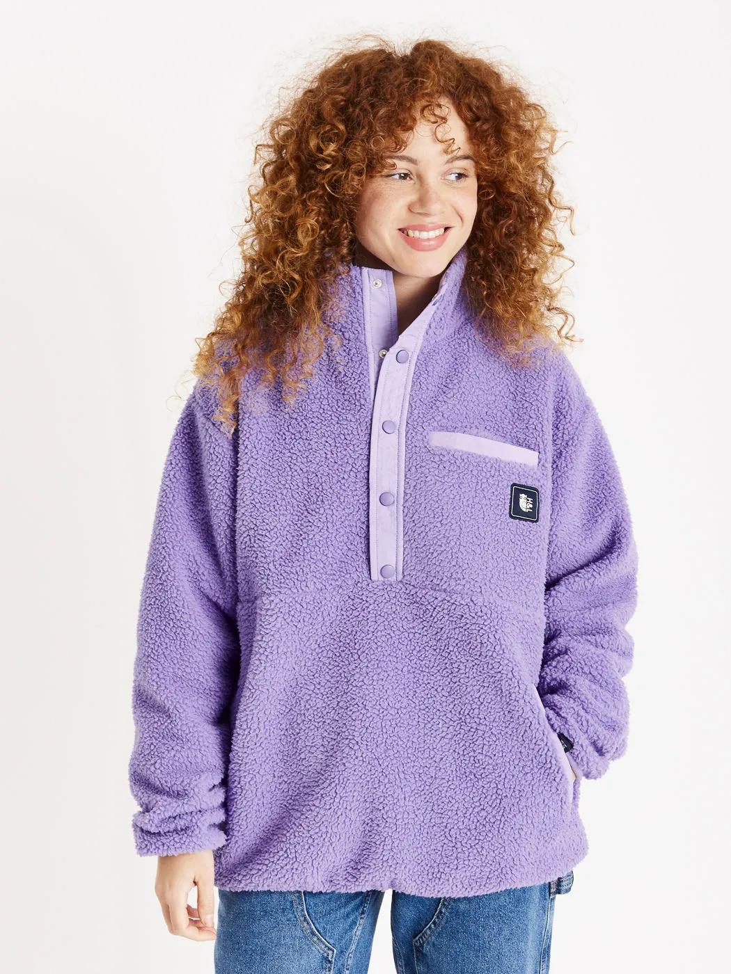 Hawthorn Popper Neck Sherpa Fleece Deep Lavender