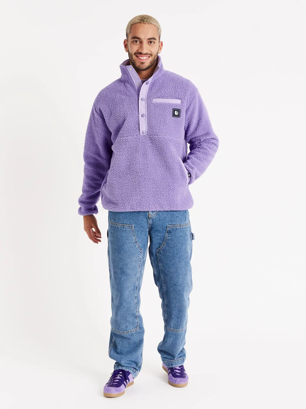 Hawthorn Popper Neck Sherpa Fleece Deep Lavender