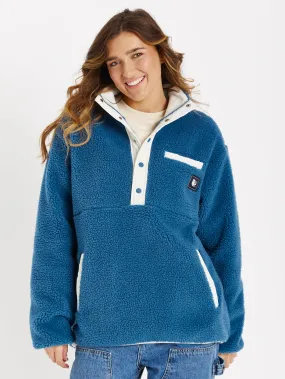 Hawthorn Popper Neck Sherpa Fleece Petrol