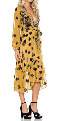 Heather Scarf Dress Mustard