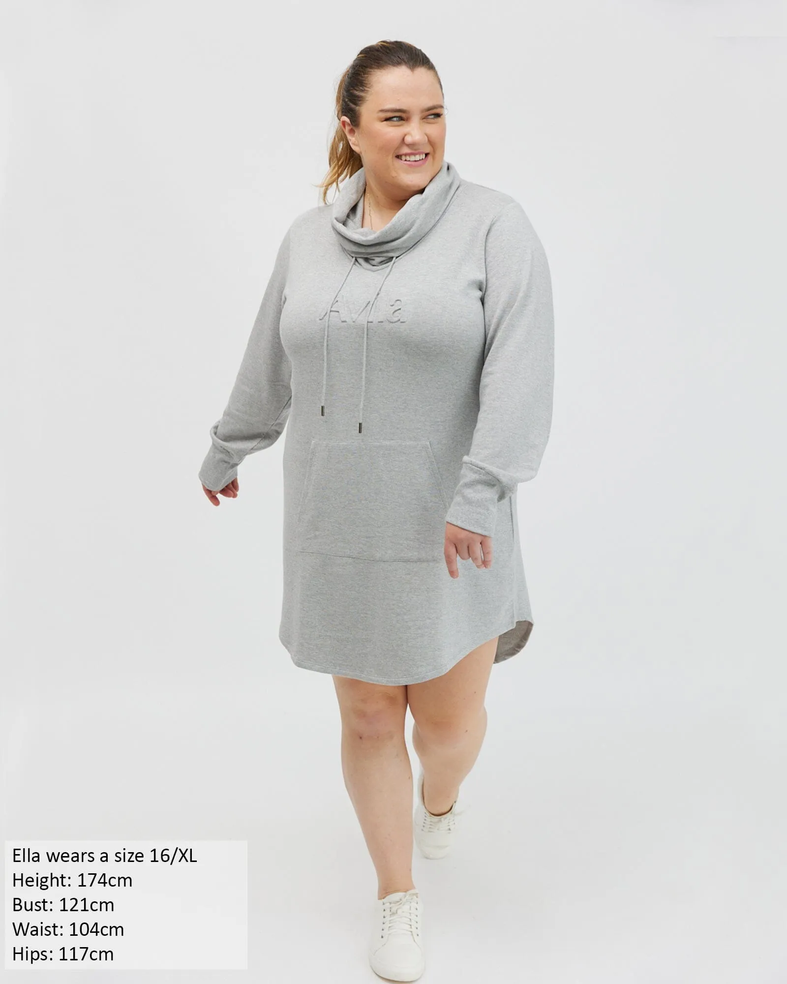 Isla cowl neck dress - light grey