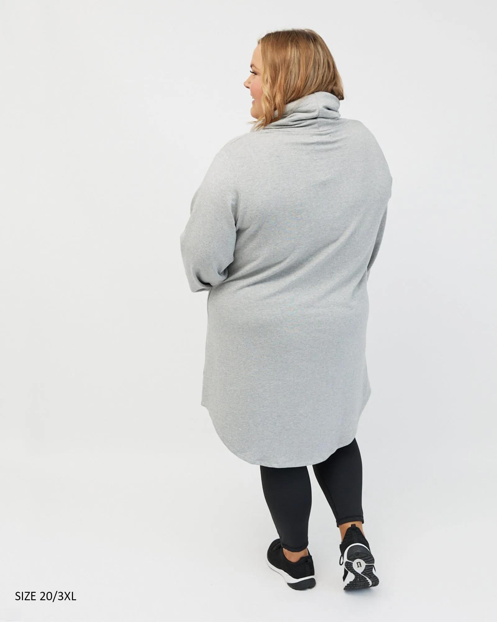 Isla cowl neck dress - light grey