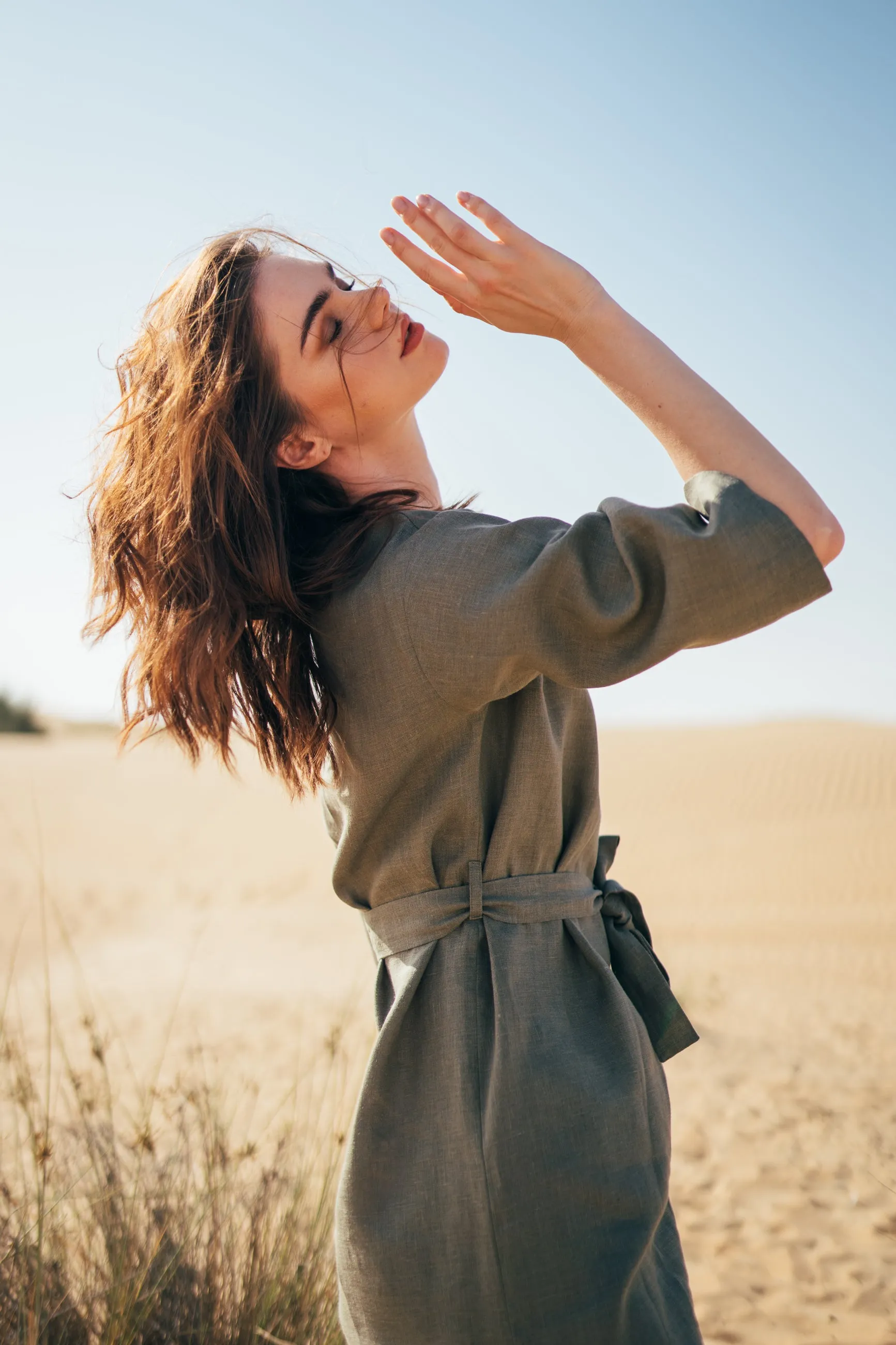 Isla Midi Linen Dress