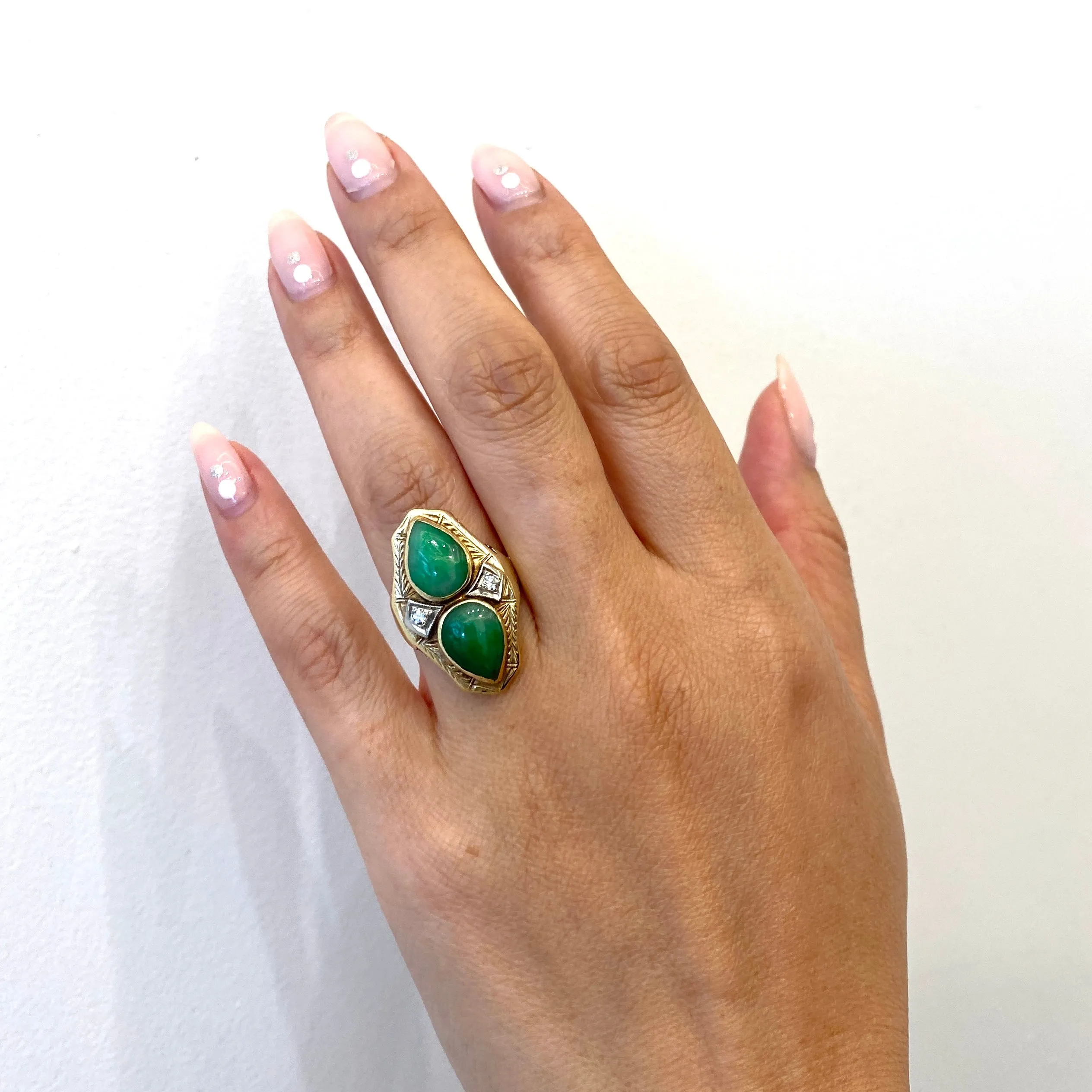 Jade Cabochon Cocktail Ring