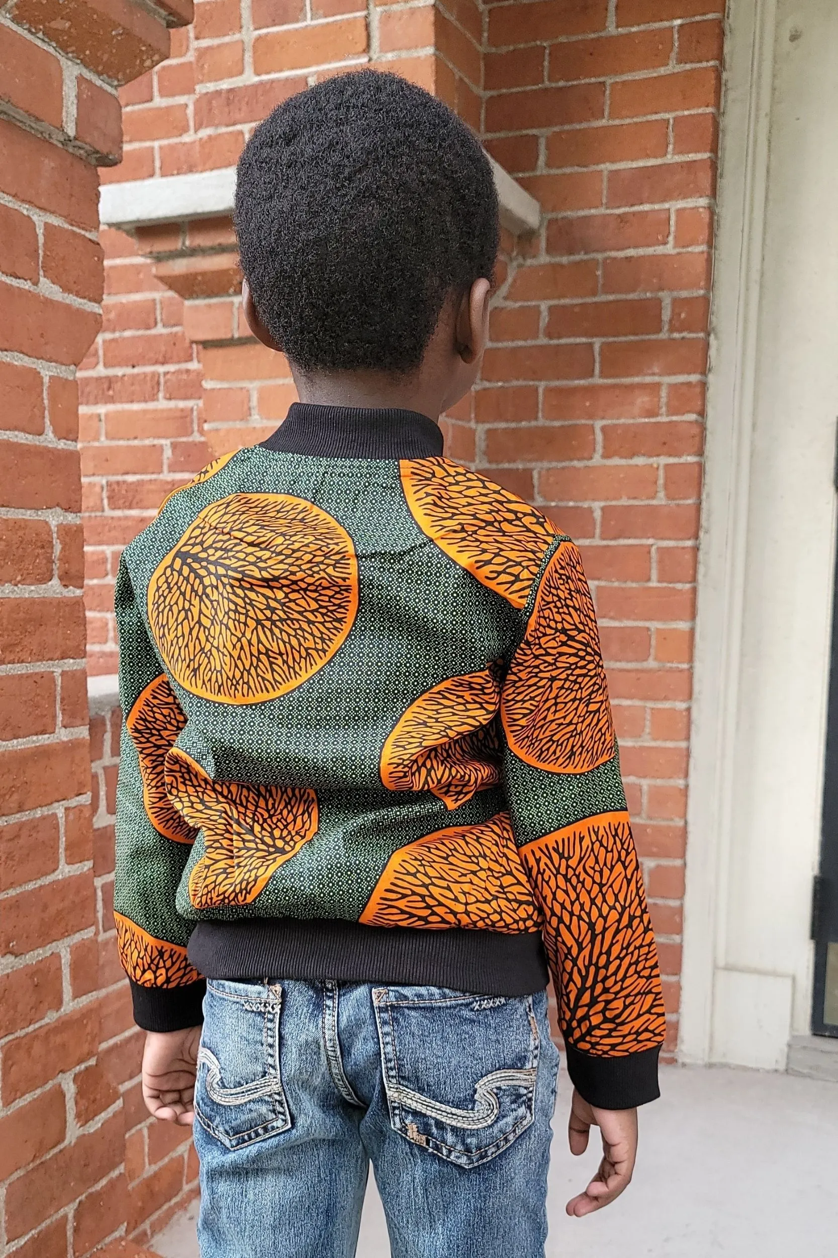 JIMBEY AFRICAN PRINT UNISEX KIDS' BOMBER JACKET