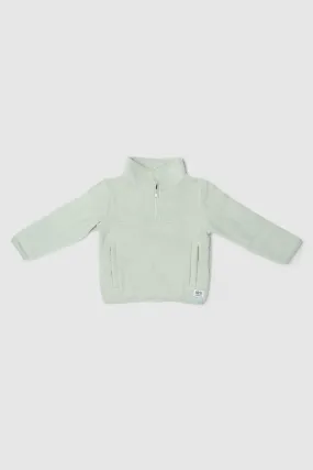 Jnr Sherpa Fleece Quarter Zip Sage