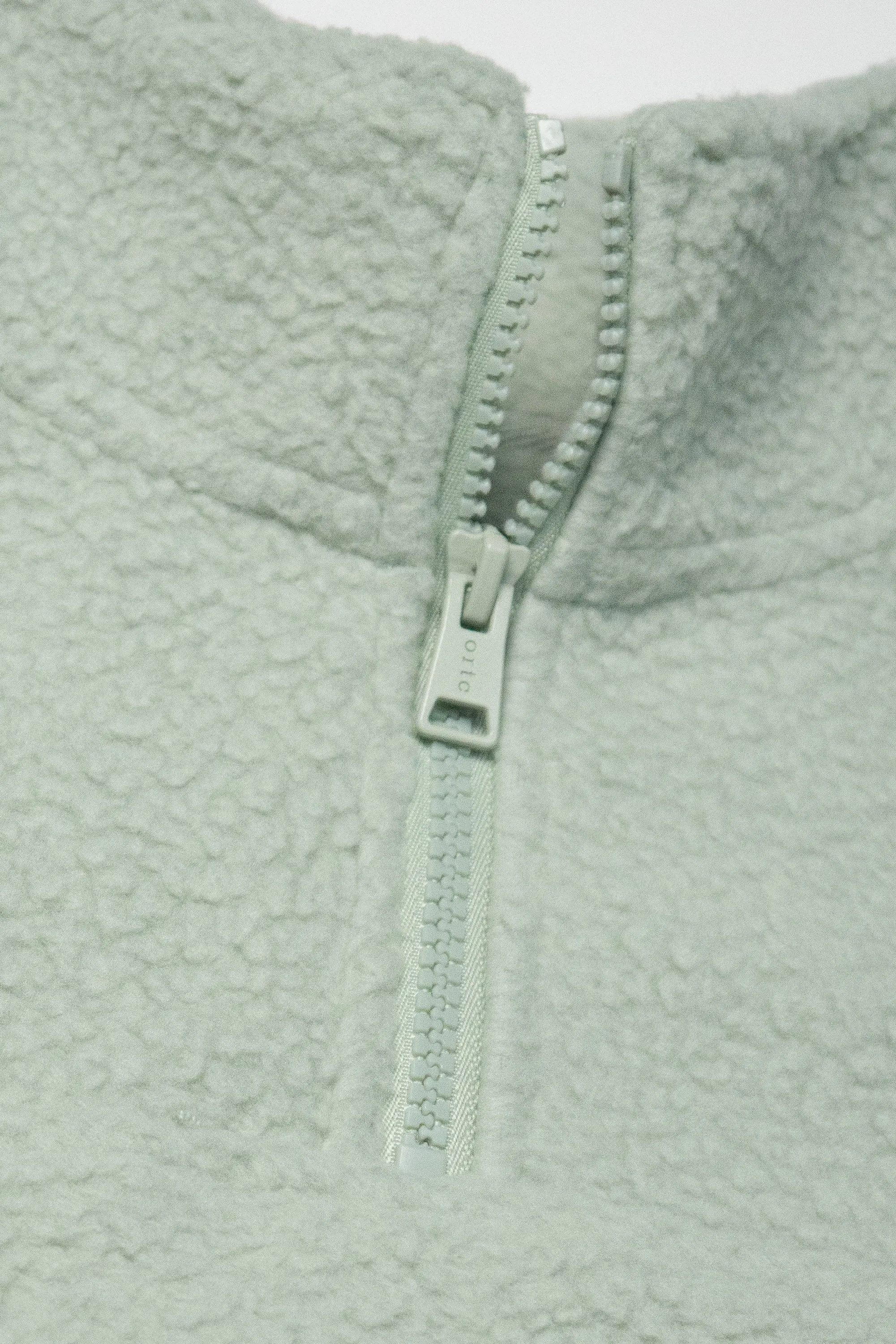 Jnr Sherpa Fleece Quarter Zip Sage