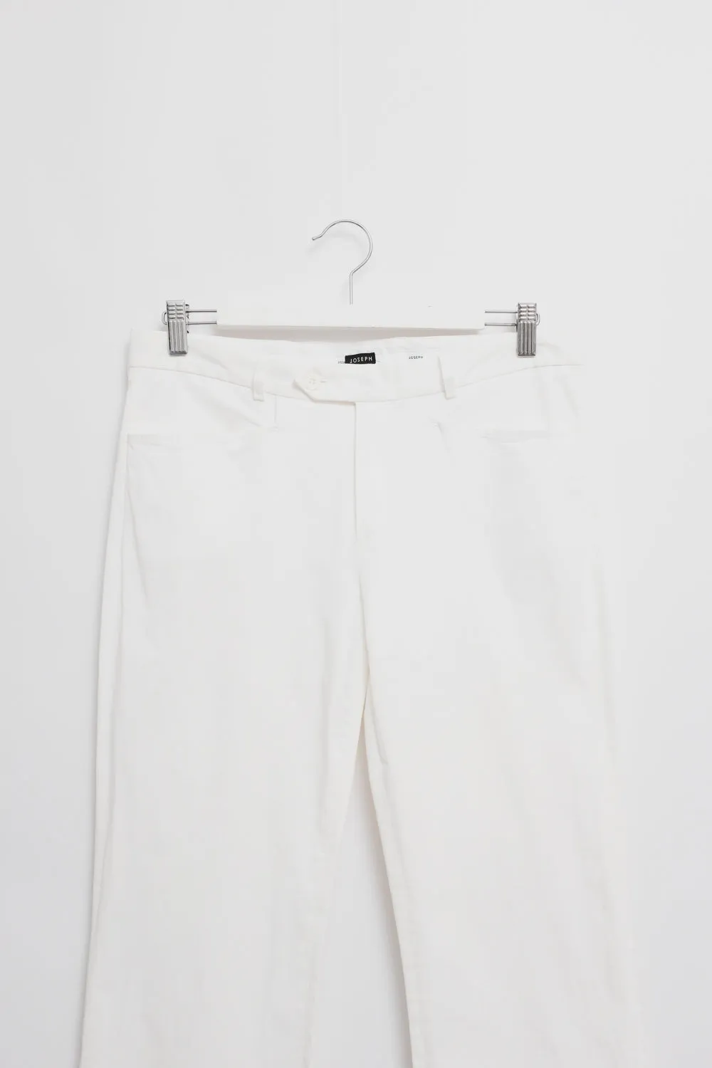 JOSEPH WHITE FLARED LOW WAIST PANTS