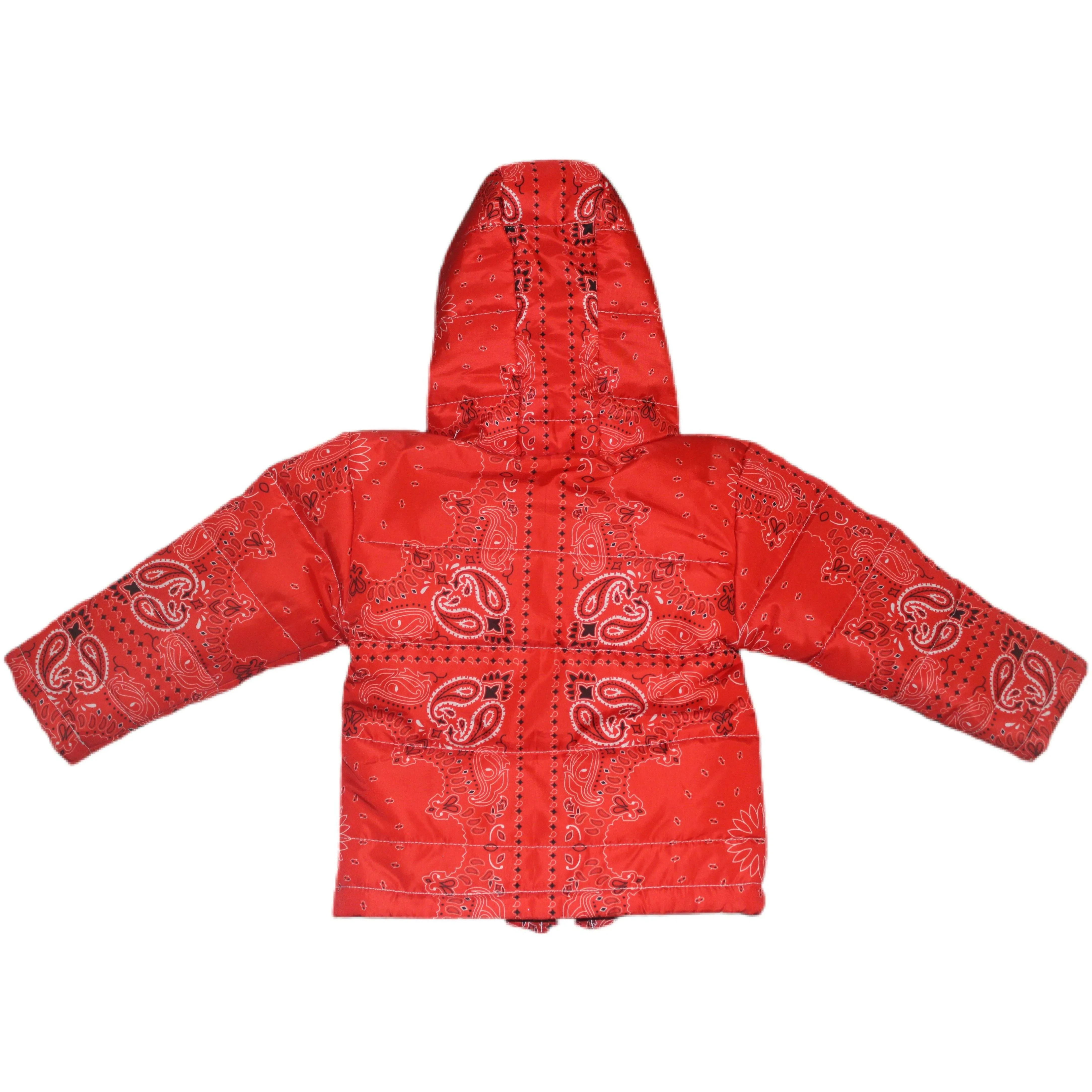 Kids Red Bandana Puffer Jacket