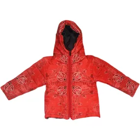 Kids Red Bandana Puffer Jacket