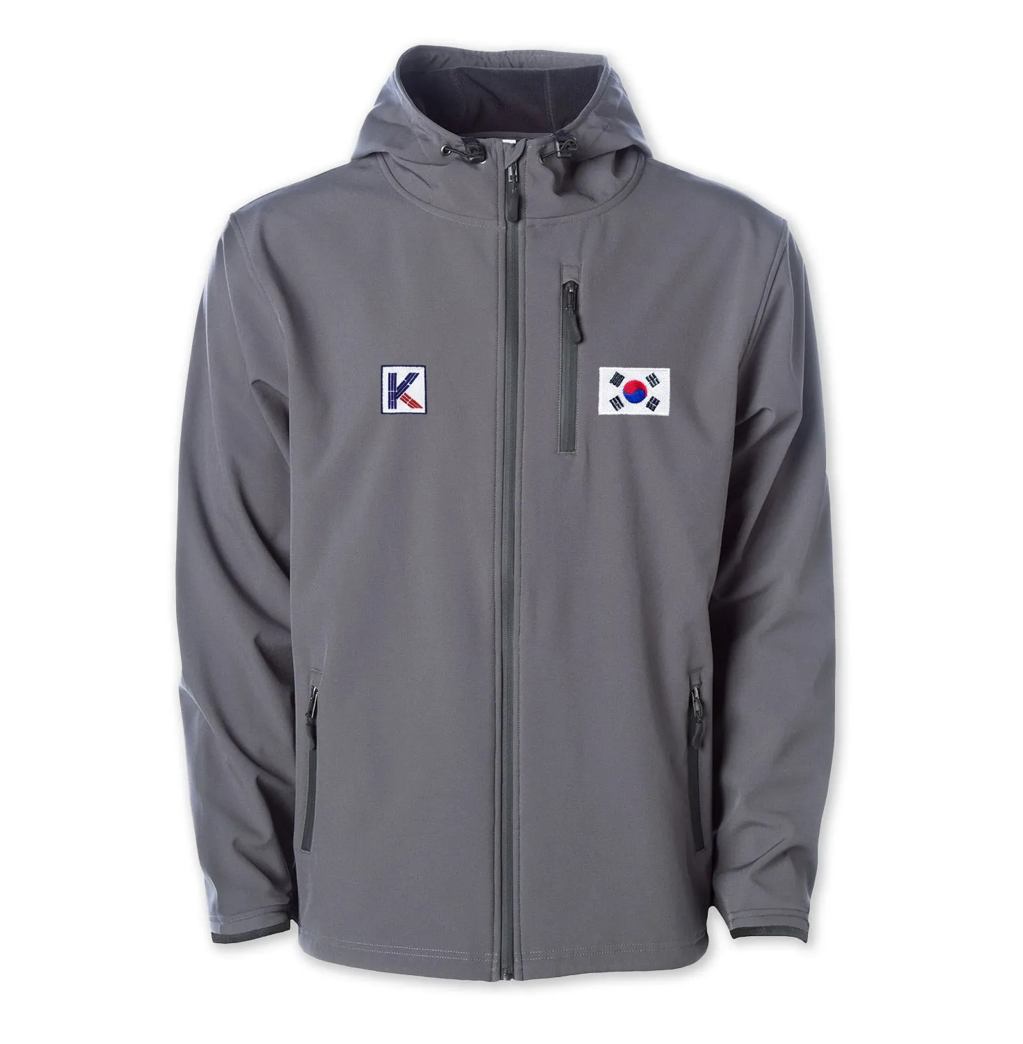 KOR Limited Edition Charcoal Poly-Tech Jacket with Flag Design