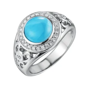 Larimar Circle Cocktail Ring