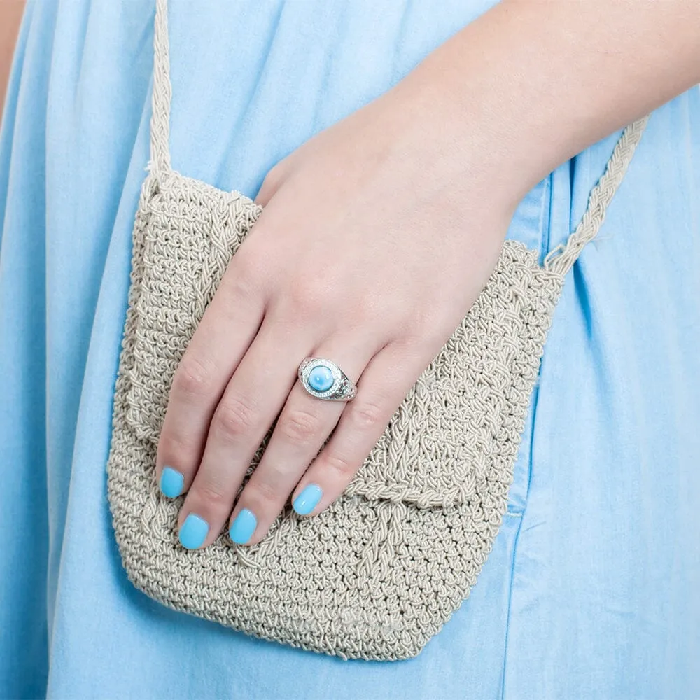 Larimar Circle Cocktail Ring