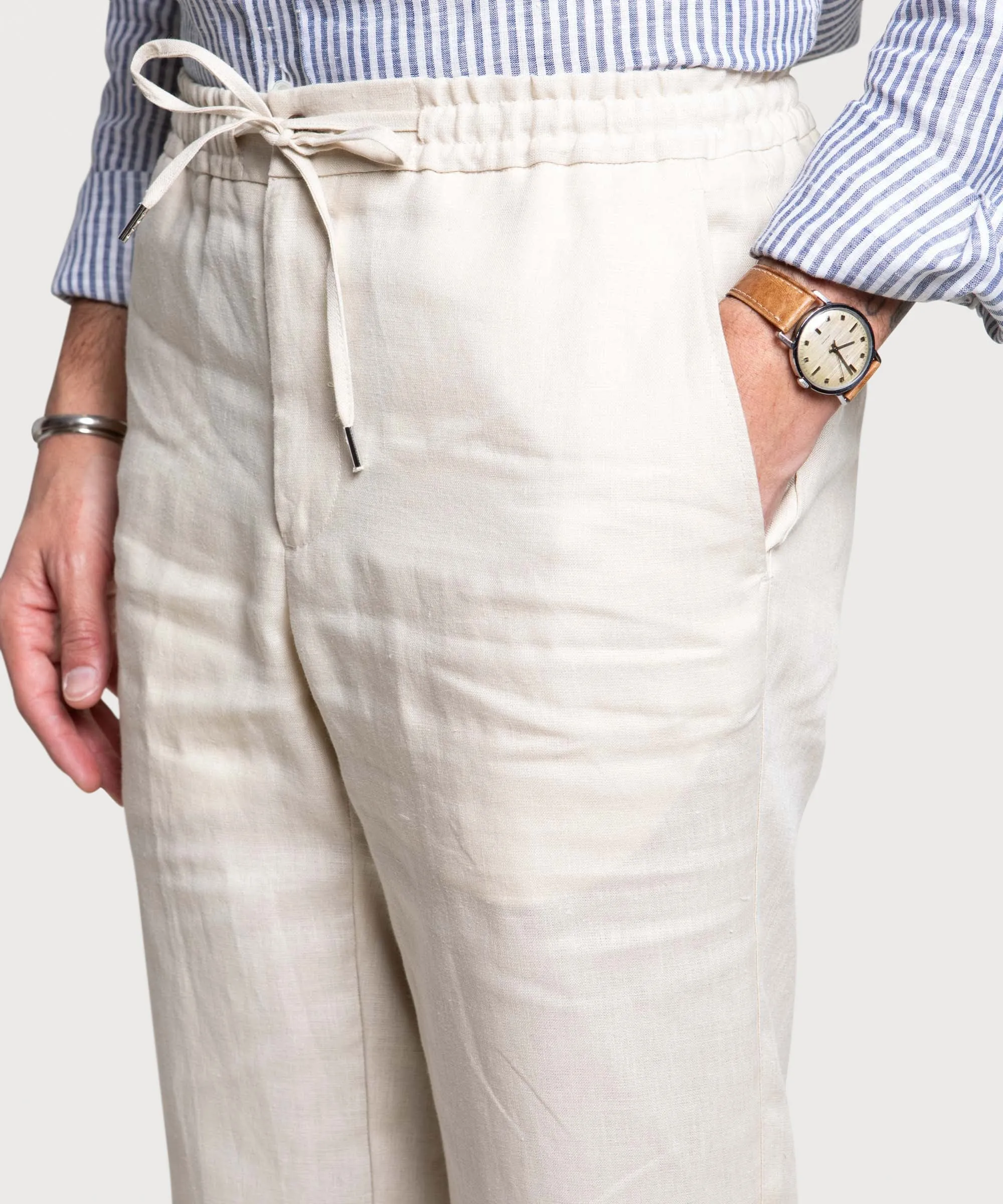 Light Linen Weekend Trousers