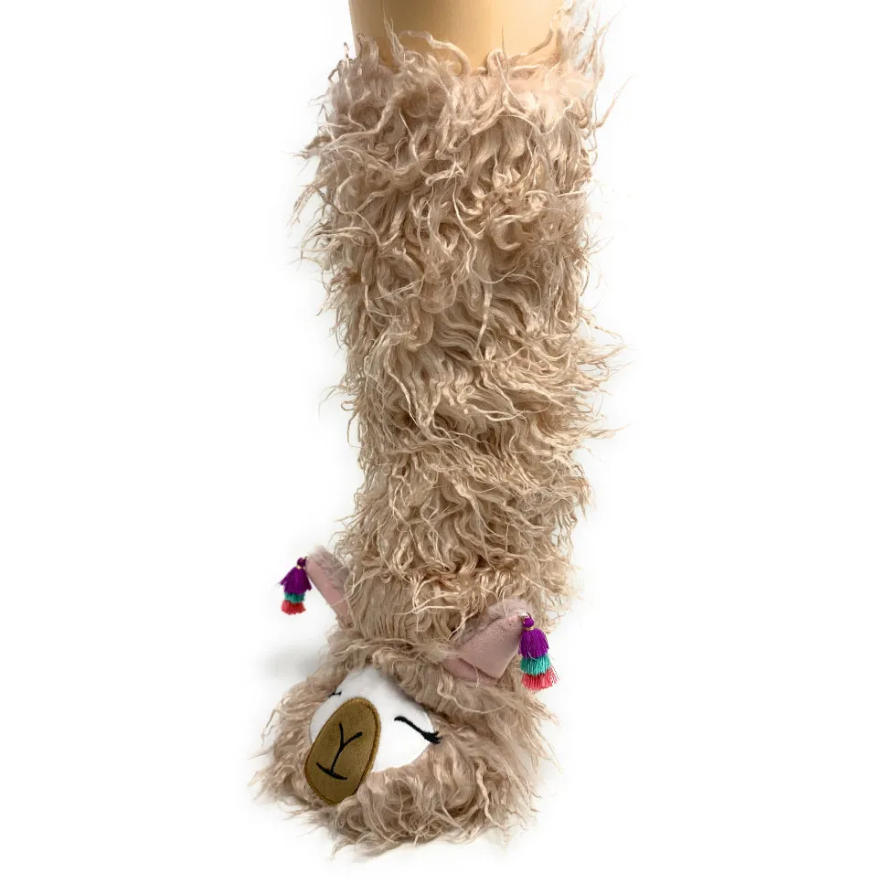 Llama Llama Pink Plush Slipper Socks