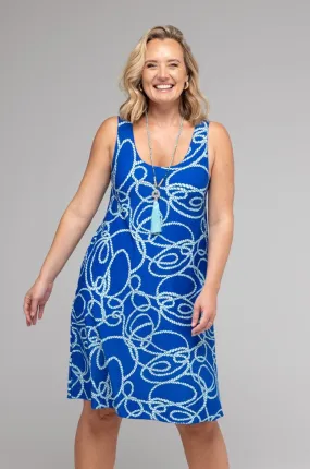 Loop Print Jersey Sleeveless Dress