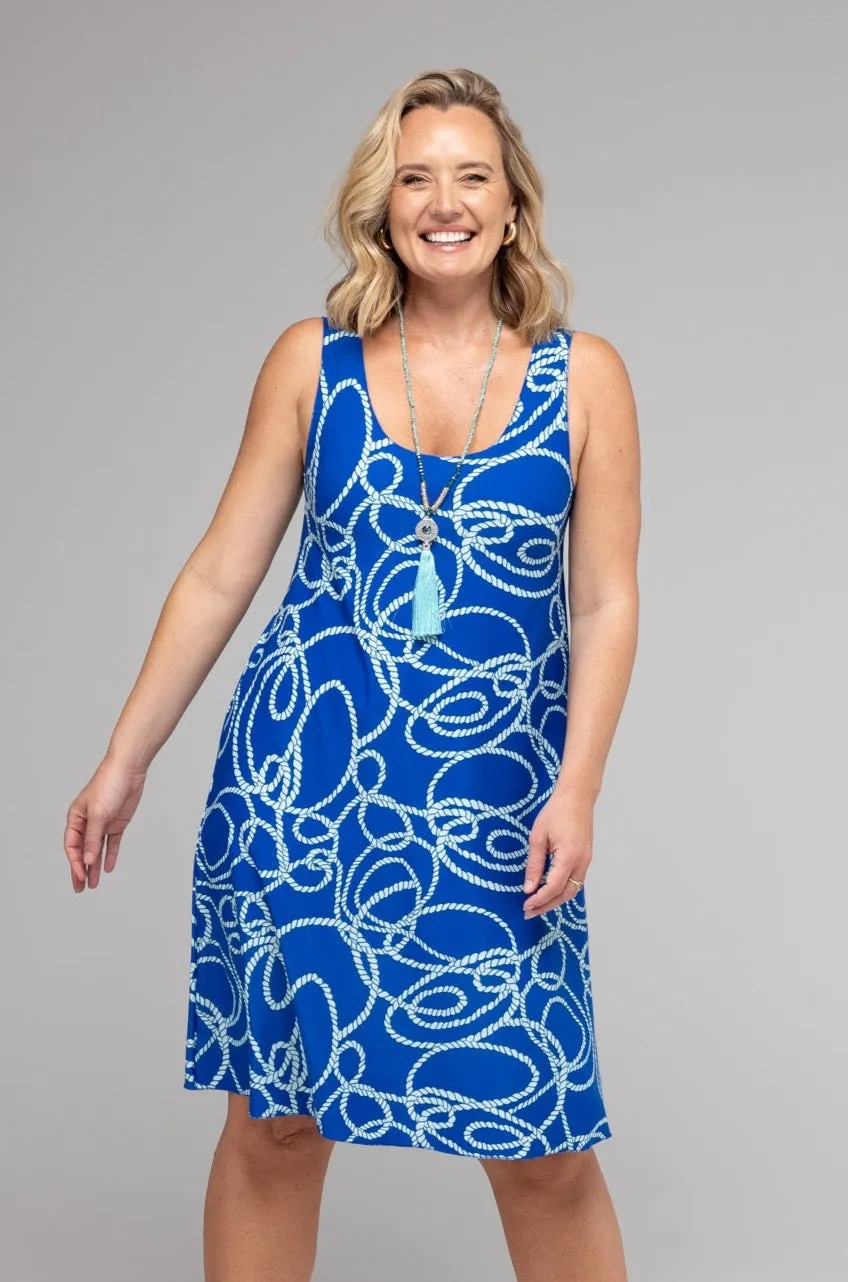 Loop Print Jersey Sleeveless Dress