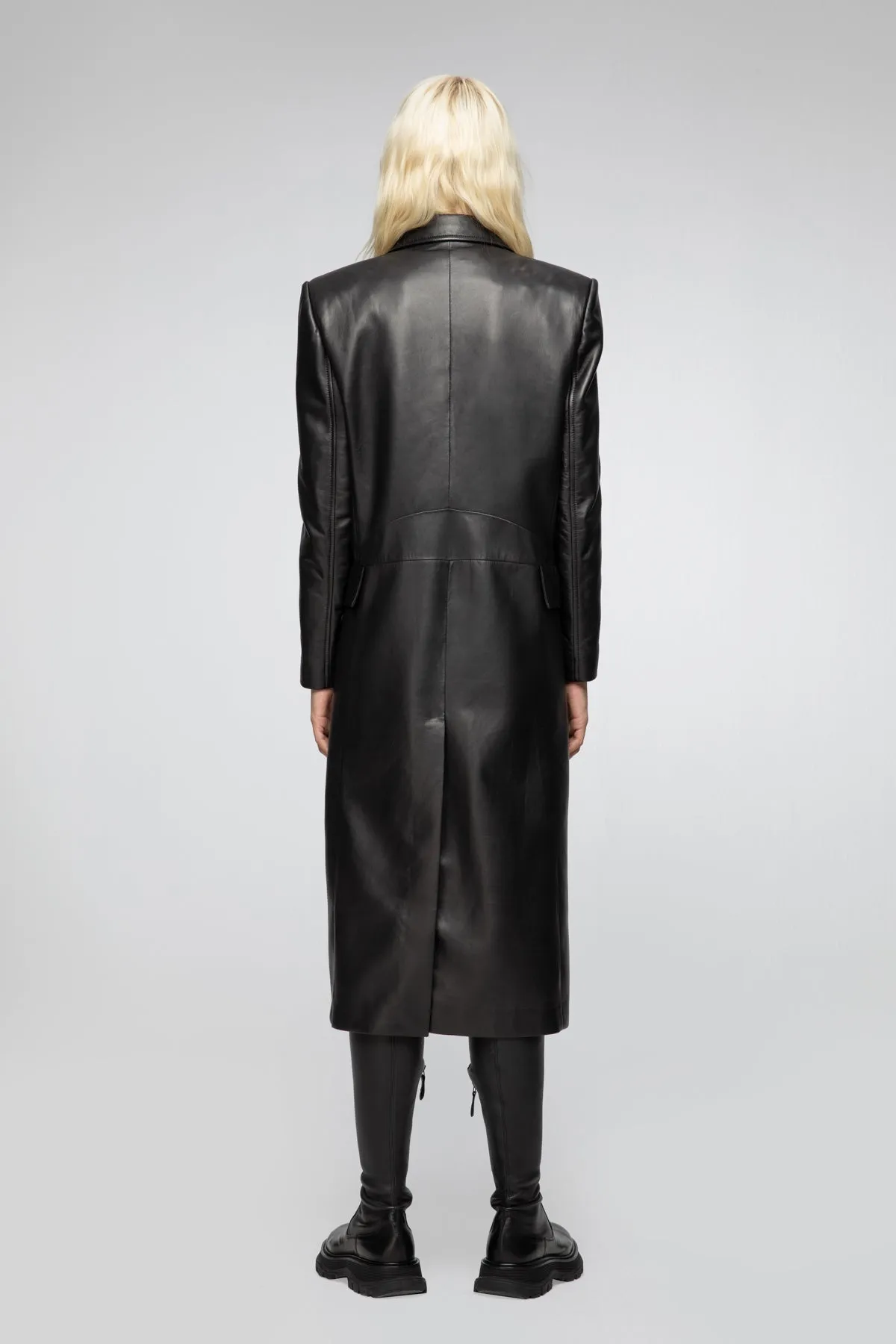 Lorrie - Black Leather Coat