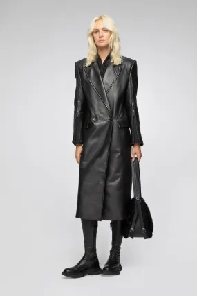 Lorrie - Black Leather Coat