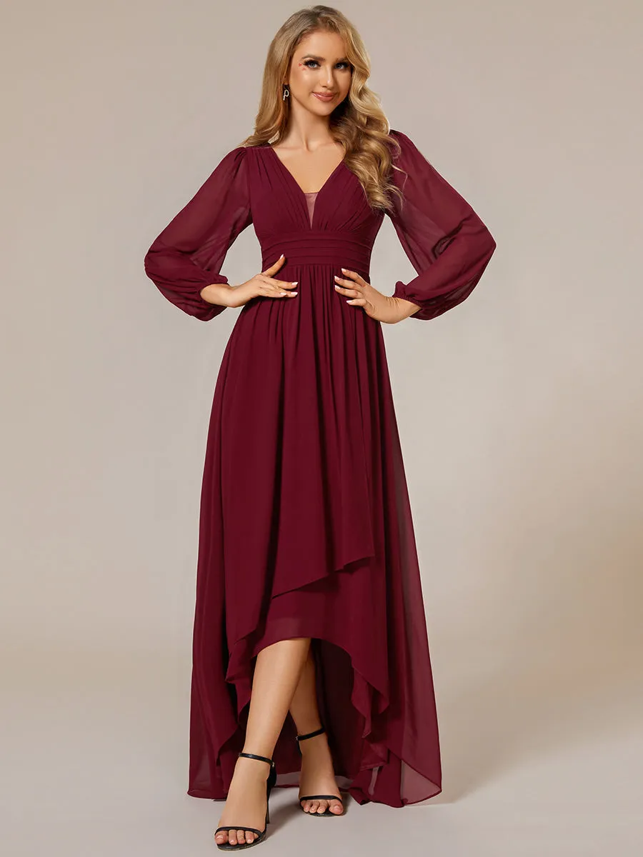 Maxi Long Chiffon Wholesale Evening Dresses With Long Sleeves