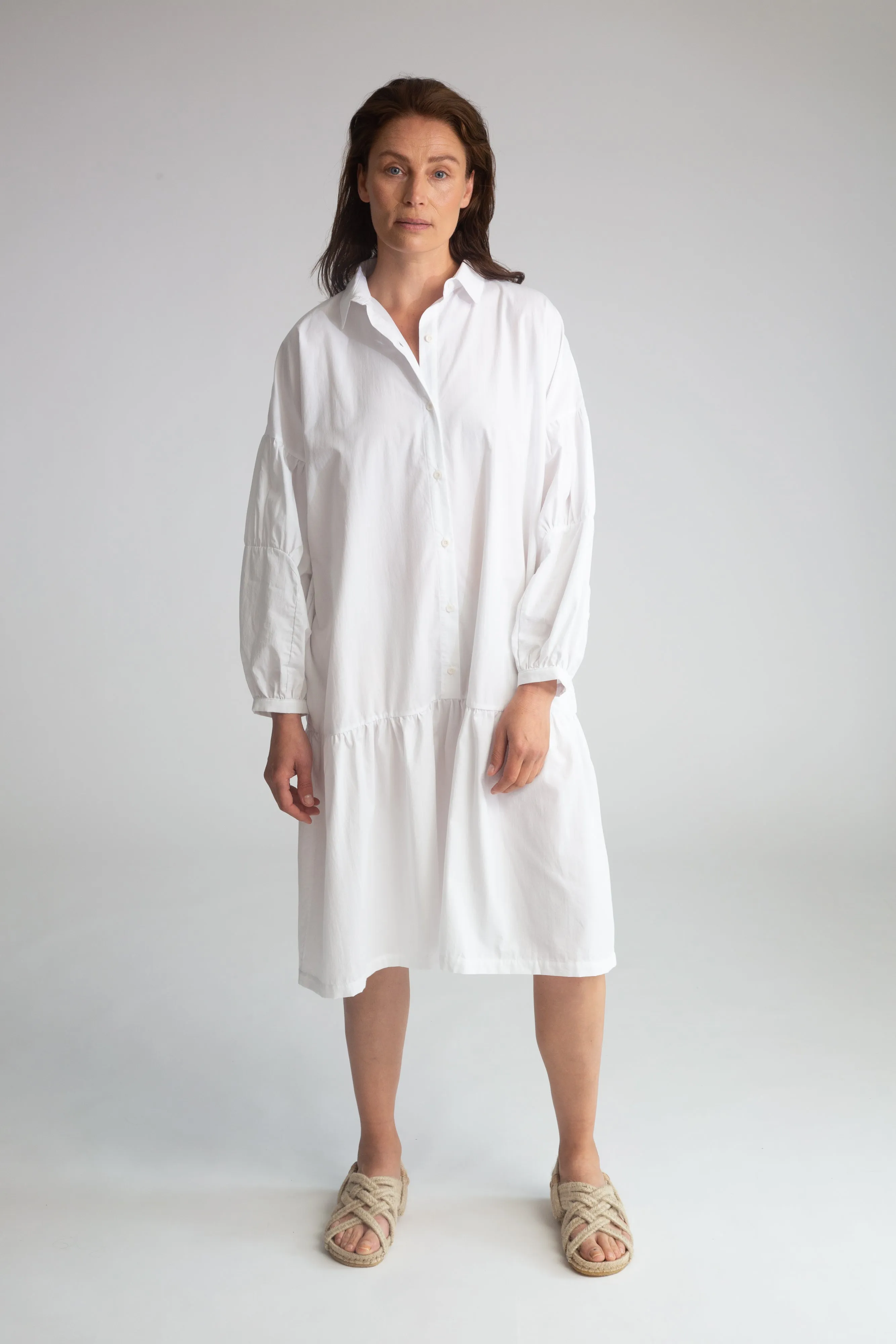 Meg Organic Cotton Dress In White