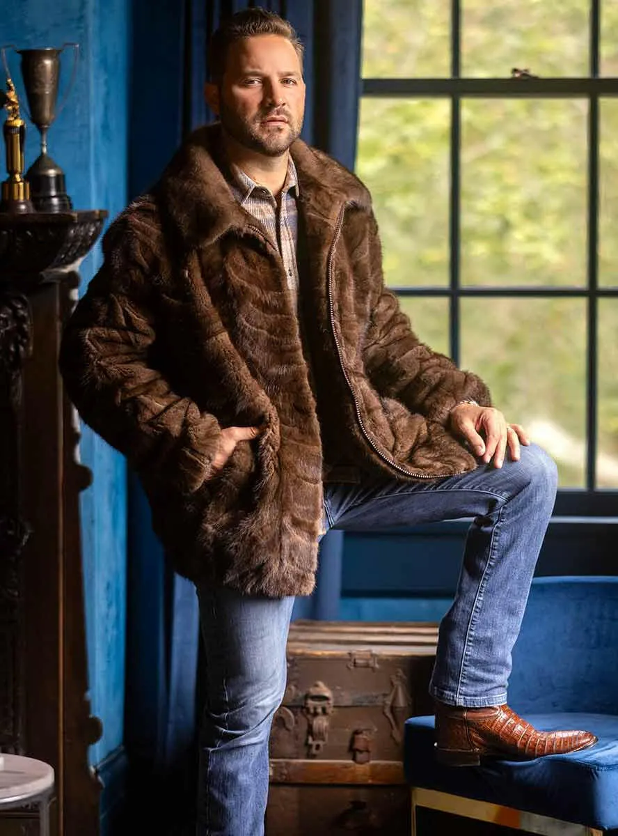 Men's Mink Fur Bomber Jacket