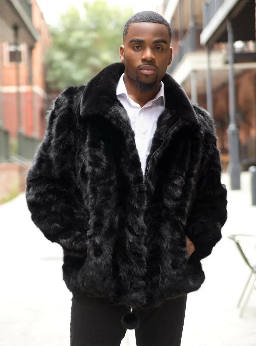 Men's Mink Fur Bomber Jacket